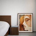 Minimalist Abstract Female Face Wall Art - Earth Tone Boho Digital Print