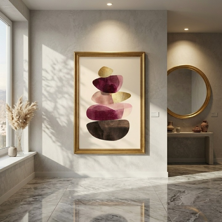 Golden Harmony | Abstract Luxury Stone Balance Art ⚖️✨