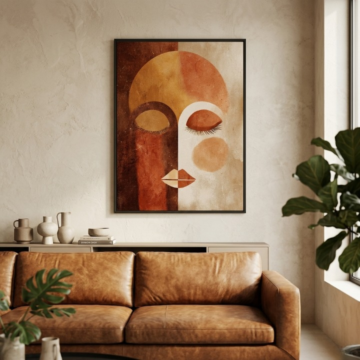 African Muse | Modern Abstract Portrait Wall Art 🎭✨