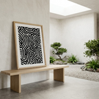 Black and White Zebra Abstract Pattern - Turing Digital Art Print