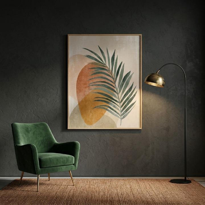 Tropical Serenity | Abstract Palm Leaf Botanical Wall Art 🌿✨