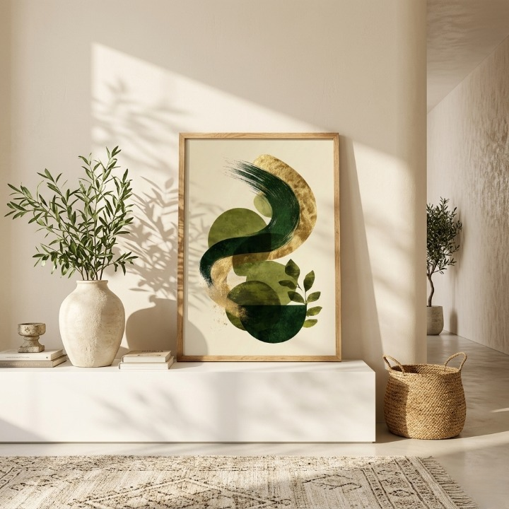 Verdant Path | Luxury Emerald & Gold Botanical Abstract Art ✨🌿