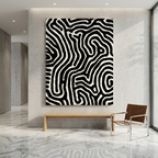 Black and White Zebra Abstract Pattern - Turing Digital Art Print