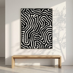 Black and White Zebra Abstract Pattern - Turing Digital Art Print