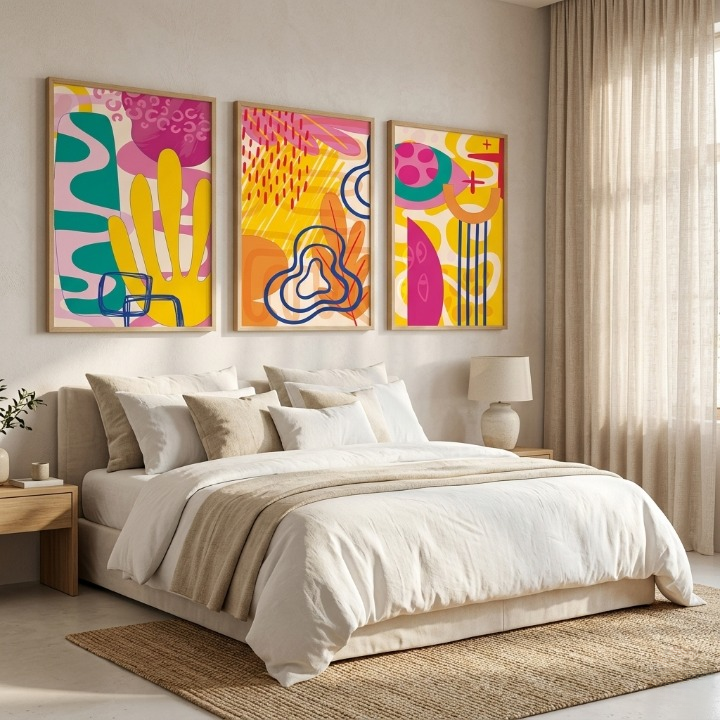 The Chroma Collection | Set of 3 Vibrant Maximalist Wall Art 🌈✨