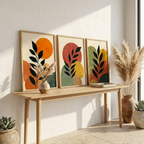 Autumn Silhouette Set | Mid-Century Modern Botanical Set of 3 🍂🌿