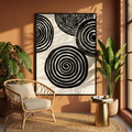 Zen Vortex | Modern Black & White Abstract Line Art Print