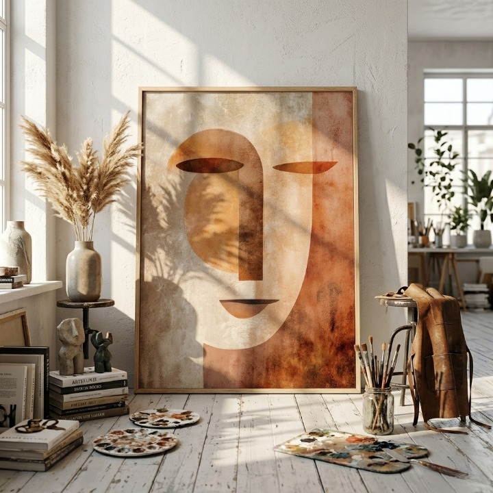 Terra Muse | Minimalist Cubist Portrait Print