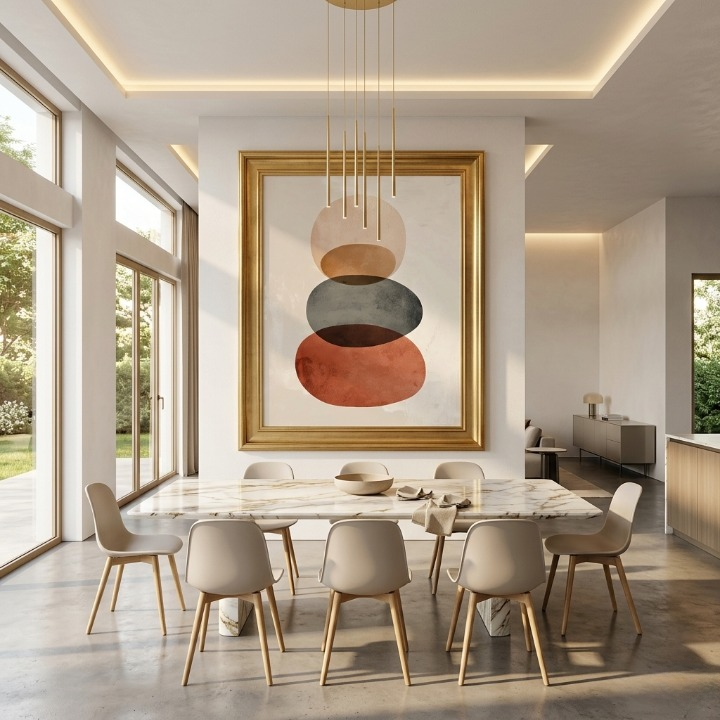Zen Balance : Minimalist Abstract Stone Wall Art - Earth Tones & Terracotta
