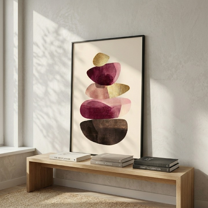 Golden Harmony | Abstract Luxury Stone Balance Art ⚖️✨