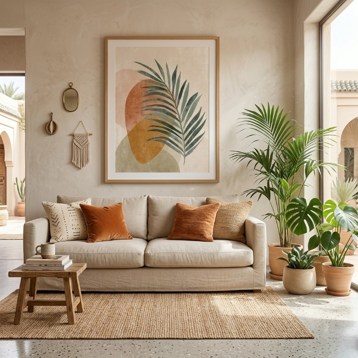 Tropical Serenity | Abstract Palm Leaf Botanical Wall Art 🌿✨