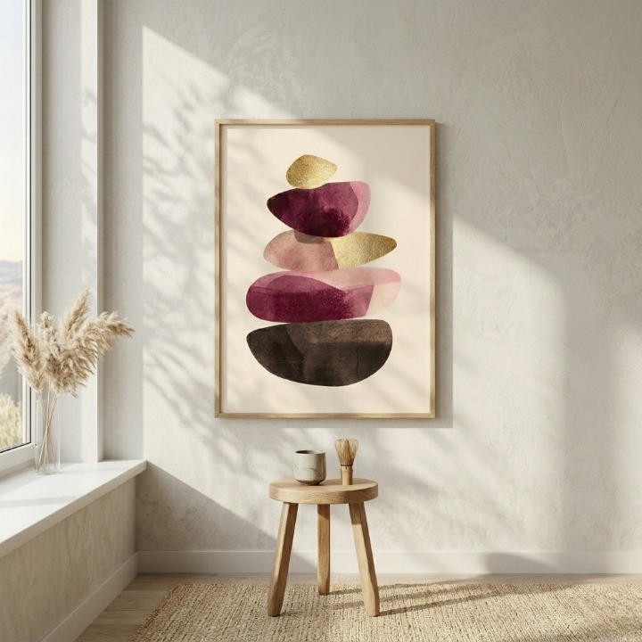 Golden Harmony | Abstract Luxury Stone Balance Art ⚖️✨
