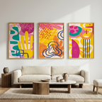 The Chroma Collection | Set of 3 Vibrant Maximalist Wall Art 🌈✨