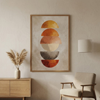 Boho Abstract Geometric Wall Art - Mid Century Modern Earthy Tones Digital Print