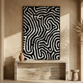 Black and White Zebra Abstract Pattern - Turing Digital Art Print