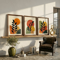 Autumn Silhouette Set | Mid-Century Modern Botanical Set of 3 🍂🌿