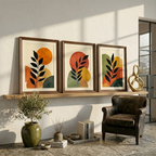 Autumn Silhouette Set | Mid-Century Modern Botanical Set of 3 🍂🌿