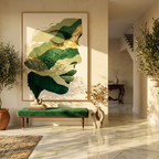 Emerald Dream | Luxury Gold Leaf & Green Abstract Portrait ✨🌿